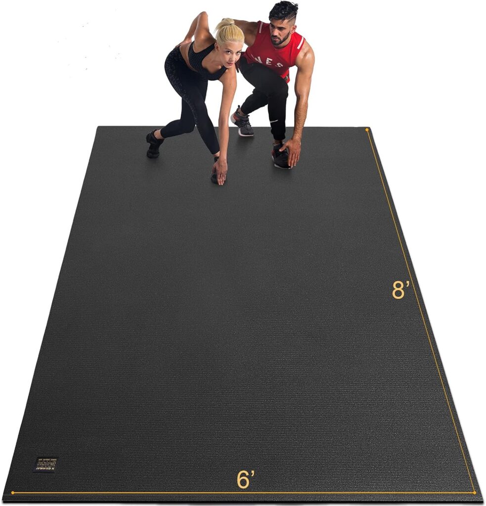 GXMMAT Extra Large Exercise Mat 16’x6’/12’x6’/10’x6’/8’x6′(7mm), Extra Wide Workout Mats for Home Gym Flooring, Non-Slip Thick Durable Cardio Mat for MMA,Plyo,Jump Rope,Weights,Fitness,Shoe-Friendly