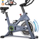 Cyclace Exercise Bike, Magnetic Stationary Bike for Home, Low Noise Cardio Indoor Cycling Bike with App Compatible, 300LBs Weight Capacity & Tablet Mount