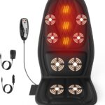 Back Massager with Heat, Seat Massager with 8 Powerful Vibration Motors, Portable Massage Chair Pad for Office Home Use, Gift for Men/Women/Family/Friends