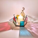 Handmade Votive Stained Glass Candle Holder – Castle & Moon Design,1Pack Exquisite ReeGii Tealight Candle Holder,Ideal for Handmade & Stained Glass Lovers (No Candle Included)