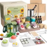 ZEROMX Candle Making Kit for Adults & Beginners – Full DIY Set with 1200g Soy Wax, Jars, Dyes, Floral Molds, Gift Packaging – Christmas Gift Idea for Holiday Gifting, Perfect Handmade Home Decor