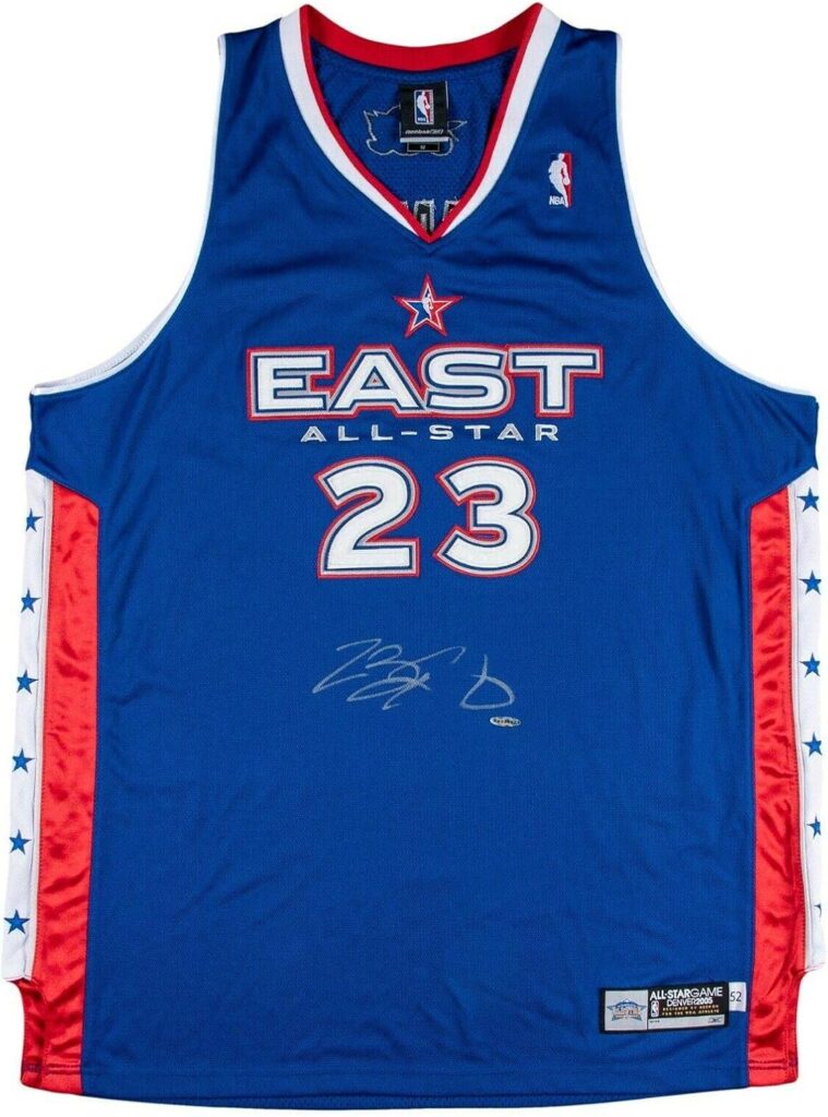 Beautiful Lebron James Signed 2005 First All Star Game Jersey Upper Deck UDA COA – Autographed NBA Jerseys