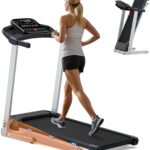 Folding Treadmill with Incline, 3.0 HP Quiet Treadmills for Home, 350 lbs Weight Capacity & 7.6 MPH, Incline Treadmill with Pulse Sensor and Bluetooth Speaker, Wide Belt, App, LED Display