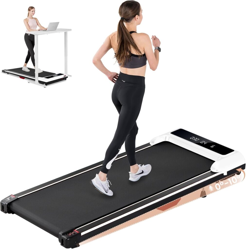 GTRACING Walking Pad, Under Desk Treadmill with Incline for Home, Portable Treadmill with Remote Control LED Display, 2.5 HP Quiet Walking treadmills with APP Shock Absorption Design, 300 Lbs Capacity