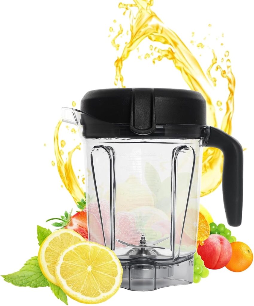 For Vitamix Blender Pitcher, 64oz Low-Profile For Vitamix Replacement Pitcher 750 5200 5000 6300 7500 A3500 vm0102 vm0103 vm0197 E310 Classic/Explorian/Commercial series, For vitamix Blender Container