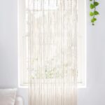 Mkono Macrame Curtain Boho Doorway Window Decoration Light Through Curtains Decor Handwoven Wall Hanging Art for Home Door Bedroom Wedding Backdrop Arch, Closet Room Divider, 29″ W x 80″ L