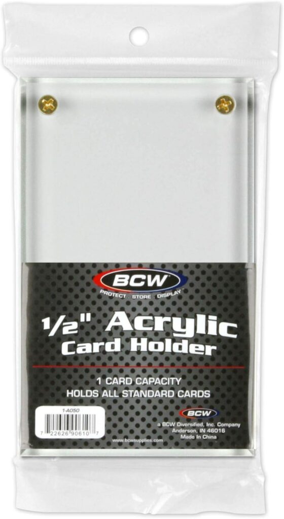 BCW 1/2 Inch Acrylic Card Holder – 1 Pack | Crystal Clear Protection Display Case for Trading Cards