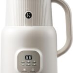 Automatic Nut Milk Maker, 20oz Homemade Almond, Oat, Coconut, Soy, Plant Based Milks and Non-Dairy Beverages with Delay Start/Keep Warm/Self-Cleaning/Boil Water, White