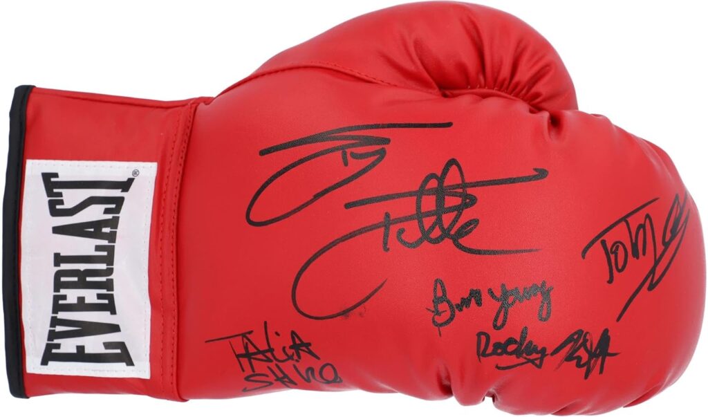 Rocky IV Cast Autographed Boxing Glove with 6 Signatures – Autographed Boxing Gloves