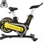 Semi-Commercial Exercise Bike 350 lbs Capacity, Magnetic Stationary Bikes for Home Gym with Multi-Grip Handlebar, Comfortable Seat, Silent Belt Drive, Rear Flywheel & Tablet Holder