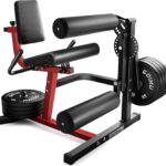 Leg Extension and Curl Machine, 4 in 1 Lower Body Workout Machine， Adjustable Leg Curl Machine with Plate Loaded, Leg Extension Machine with Exercise Bench, Home Gym Weight Machine