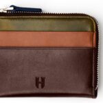 RFID Blocking Zipper Wallet, Slim Business Card Holder, Men & Women, Handcrafted Full-Grain Leather, Gift Box & Pouch, Christmas & Birthday, Brown (Plus Colors)