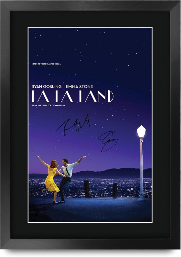HWC Trading La La Land Gifts Printed Signed Autograph Picture for Movie Memorabilia Fans – 16″ x 12″ Framed