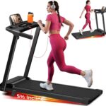 Treadmill with Incline, 3.0HP Small Treadmills for Home, Portable Electric Treadmill with Handles,Lightweight Walking Pad,Compact Running Treadmills,Walking Pad with Handle,LED Dispay,300LBS Capacity