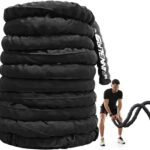 Battle Ropes Black Workout Rope 1 inch Battle Ropes for Home Gym 30ft Exercise Ropes for Working Out Heavy Ropes for Exercise Training Weighted Rope Weighted Workout Rope Battle Rope