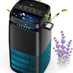 POMORON 4-in-1 Air Purifiers for Home, Air Ionizer Negative Ion Generator, H13 HEPA Filter, UV, Covers 1250 Ft² 99.97% Removal Rate for Pollen Smoke Pet Dander Air Cleaner for Bedroom, MJ002H, Black