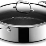 HexClad Hybrid Nonstick 7-Quart Sauté Pan with Tempered Glass Lid, Chicken Fryer, Stay-Cool Handles, Dishwasher-Friendly, Oven-Safe Up to 900°F, Induction Ready, Compatible with All Cooktops