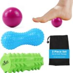 NOVA 3-in-1 Hot & Cold Massage Roller Set – Foot Roller, Gel Massage Ball & Peanut Roller for Plantar Fasciitis, Trigger Point Therapy, Back Pain & Deep Tissue Relief – Travel Bag Included