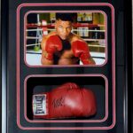 Mike Tyson Signed Glove Shadow Box JSA & Tyson Hologram Kid Dynamite – Autographed Boxing Gloves