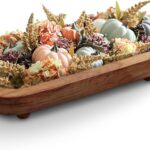 Rustic Handcrafted Wooden Dough Bowl for Decor – Wooden Bowls Decorative, Organic Modern Style, Decor Bowl, Centerpiece Bowl Four Legged Base Artisan Crafted Dough Bowl for Stylish Home Kitchen Decor