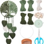 ACRNIGHEET DIY Macrame Kit for Adults Beginners Handmade Green Leaves Tree of Life DIY Boho Macrame Wall Hanging Ornaments with Macrame Supplies Macrame Wall Hanging Kit for Home Decor