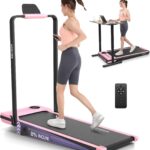 ANCHEER Walking Pad Treadmill with Incline and Handle Bar – Under Desk Treadmill 4 in 1 Folding Treadmills for Home Office/LED Display/Dual Control/12 Preset Programs