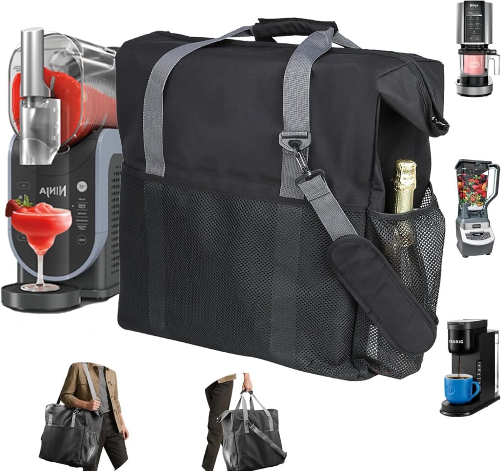 Travel Carrying Bag for Ninja SLUSHi Machine FS300 FS301 FS299 Series,Travel Party Tote for Ninja Creami,Coffee Machine,Blender,Waterproof,Tear-Resistant,Portable Carrying Caes