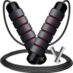 Adjustable Weighted Jump Rope, 9ft Long Tangle-Free Rapid Speed Jumprope for Exercise Calisthenics Fitness Jumping Skipping Double Dutch Boxing Crossfit, Workout Stuff for Women Men Kids Adult