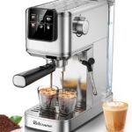 Espresso Machine, 20 Bar Professional Espresso Coffee Maker with Milk Frother Steam Wand, Hot & Iced Coffee Machine, Compact Stainless Steel Coffee Machine for Cappuccino,Latte,Cold Brew