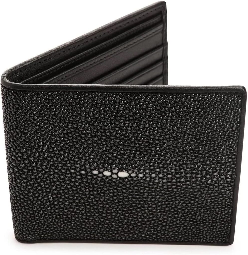 Black Polished Stingray Wallet Medium