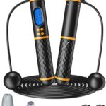 Smart Jump Rope, Multifun Speed Skipping Rope with Weight/Lap/Time/Calorie Counter Adjustable Digital Counting Jump Ropes for Home Gym, Cordless Jumping Rope for Men Women Kids
