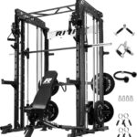 RitFit M1 & M1 Pro Smith Machine with Cable Crossover System, Multi-Function Squat Rack Power Cage for Home Gym, Power Rack and Packages