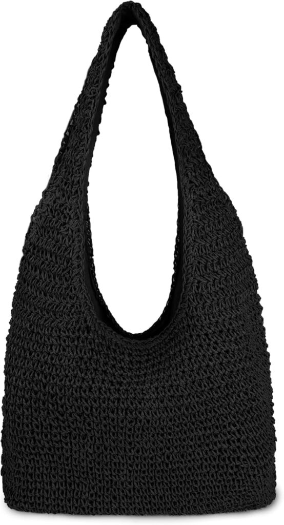 Women Large Straw Beach Bag Handmade Woven Shoulder Bags Hobo Tote Handbag Purse for Summer