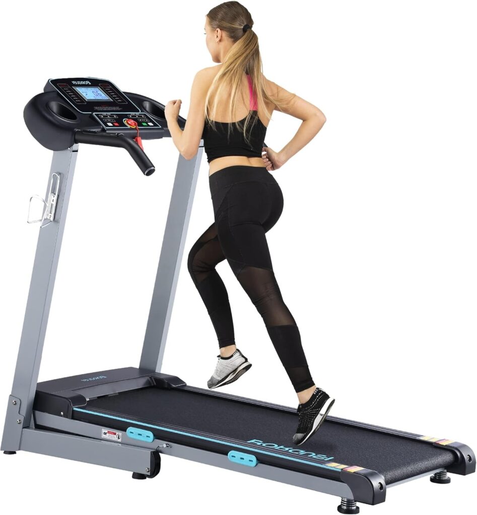 Auto Incline Treadmill with 300 LBS Capacity, 17.5″ Wide 3 HP Folding Electric Treadmill Max 8.5 MPH Speed, Running Machine with Bluetooth Speaker & LCD Display for Home Use