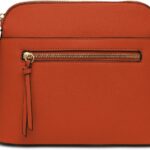 LA TERRE Small Crossbody Bag, Dome Shoulder Bag with Zipper Pocket Adjustable Strap