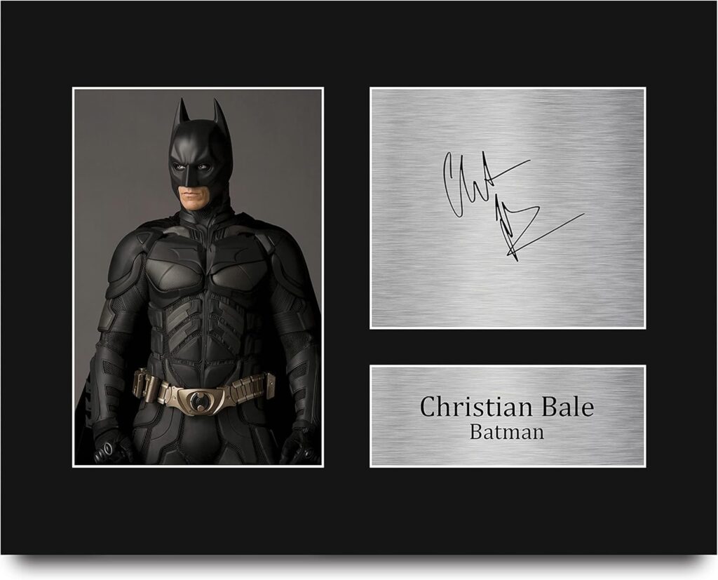 HWC Trading Christian Bale Batman Gifts USL Printed Signed Autograph Picture for Movie Memorabilia Fans – US Letter Size