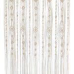 Boho Large Macrame Window Curtain Wide Room Divider Doorway Curtain 79 x 47 Inches Long Macrame Wall Hanging Backdrop for Bohemian Home Wedding Party Decor, Gypsophila – 1 Panel XL