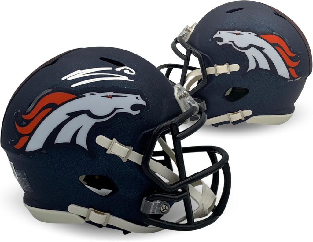 Bo Nix Autographed Denver Broncos Signed Mini Football Helmet Beckett COA