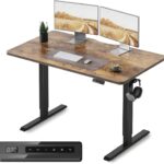 FEZIBO Electric Standing Desk, 48 x 24 Inches Height Adjustable Stand up Desk, Sit Stand Home Office Desk, Computer Desk, Rustic Brown