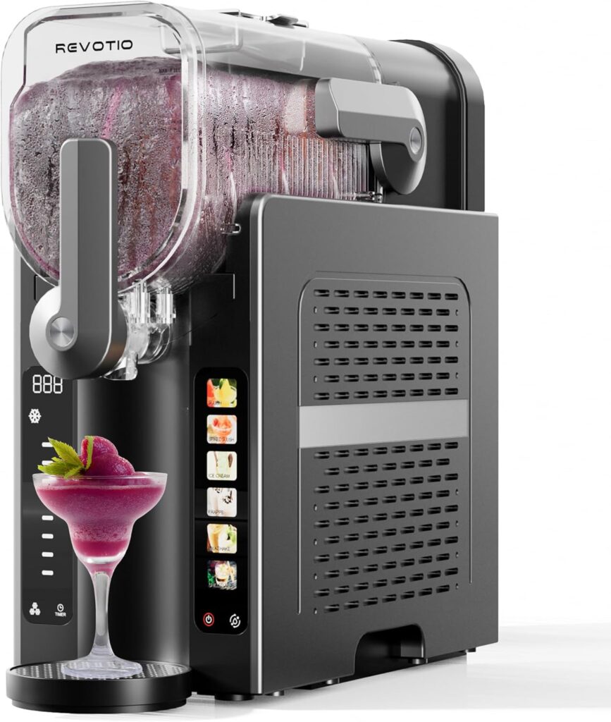 Slushie Machine for Home, 88 oz Slushy Machine, No Ice Needed Frozen Drink Maker with 6 Presets, Quiet, Auto-Clean, LED Display, Black, Perfect for Margaritas, Frappés, Milkshakes and More