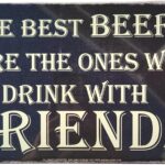 AMERICAN WIT (The Best BEERS are The Ones We Drink With FRIENDS) 8″ x 12″ Metal Tin Funny Bar Sign Wall Decor Plaque Poster Chalk Rustic Rusty Vintage Retro Look