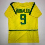 Facsimile Autographed Ronaldo Nazario Brazil Yellow World Cup Reprint Laser Auto Soccer Jersey Size Men’s XL