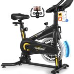 Exercise Bikes for Home,Indoor Cycling Bike with Adjustable Magnetic,Brake Pad Resistance Silent Belt Drive,330lbs Weight Capacity &Upgraded Version Seat for Home Cardio&Weight Loss
