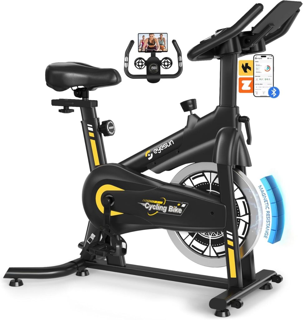 Exercise Bikes for Home,Indoor Cycling Bike with Adjustable Magnetic,Brake Pad Resistance Silent Belt Drive,330lbs Weight Capacity &Upgraded Version Seat for Home Cardio&Weight Loss