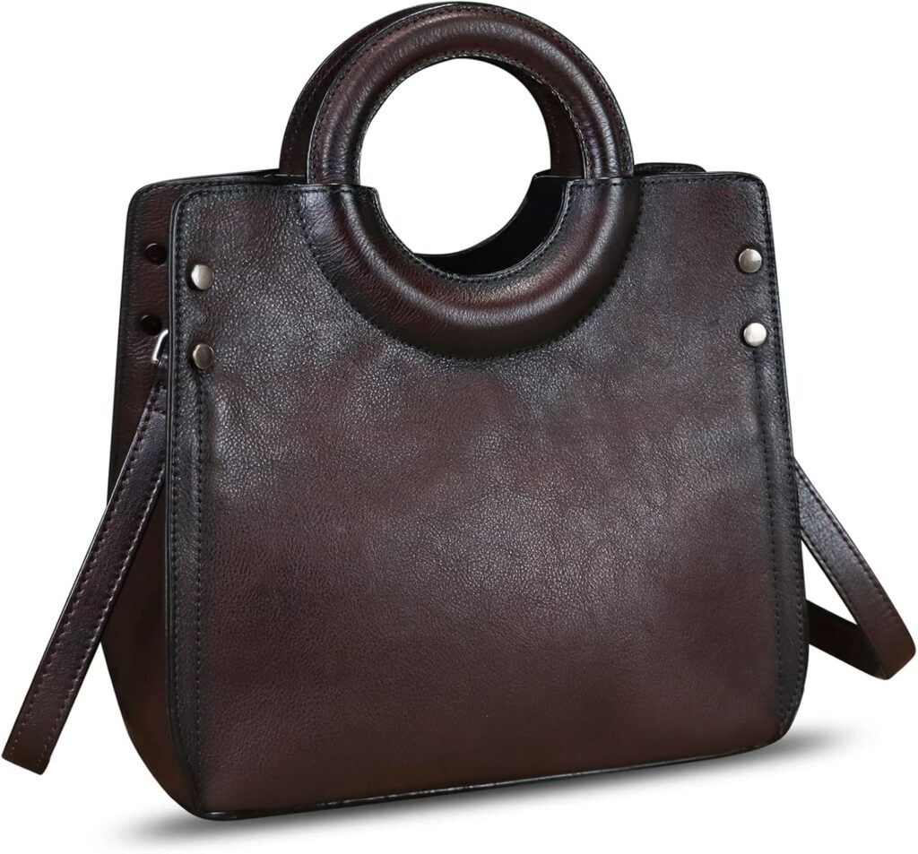 Genuine Leather Handbags for Women Vintage Real Leather Fashion Messenger Bag Shoulder Bag Crossbody Bag Satchel Purse