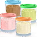Ninja Creami Pints and Lids – 4 Pack Ninja Creami Pints, 16 oz Ninja Creami Containers, Creami Pint Containers Compatible with Ninja NC299AMZ & NC300 Series Ice Cream Maker – Tight Sealing & Anti-Slip