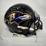 Autographed/Signed Justin Tucker Baltimore Ravens Mini Football Helmet Beckett BAS COA
