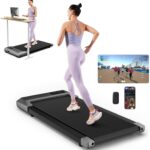 DeerRun 2025 Upgrade Walking Pad, Smart Under Desk Treadmill for Home Office, No-Assembly Treadmills with APP and Remote Control, LED Display, 2.5 HP Quiet Walking Jogging Machine, 300 lbs Capacity