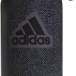 adidas 1 Liter (32 oz) Metal Water Bottle, Hot/Cold Double-Walled Insulated 18/8 Stainless Steel, Twill Black/Black/Grey Five, 32 Ounces