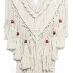 JONKASIPA Macrame Woven Wall Hanging, Bohemian Wall Decor Chic Woven Tapestry Handmade Crafts Tassel Lace Hanging Home Decor Perfect for Bedroom Living Room Apartment (Beige)